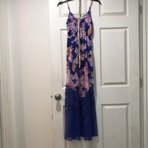 Long dress with lace bottom